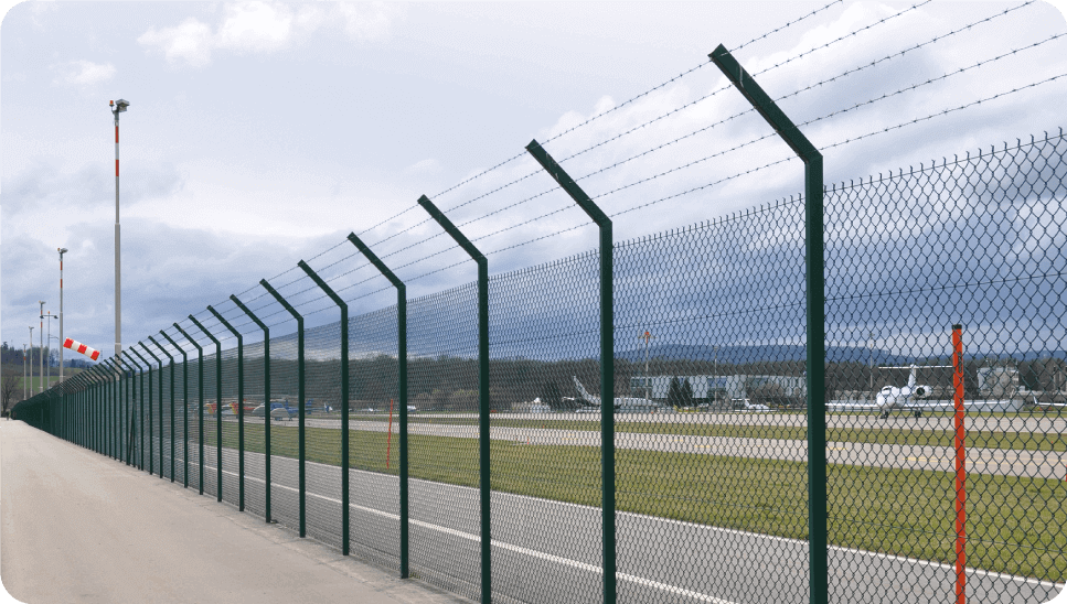 Long-distance fenced perimeter